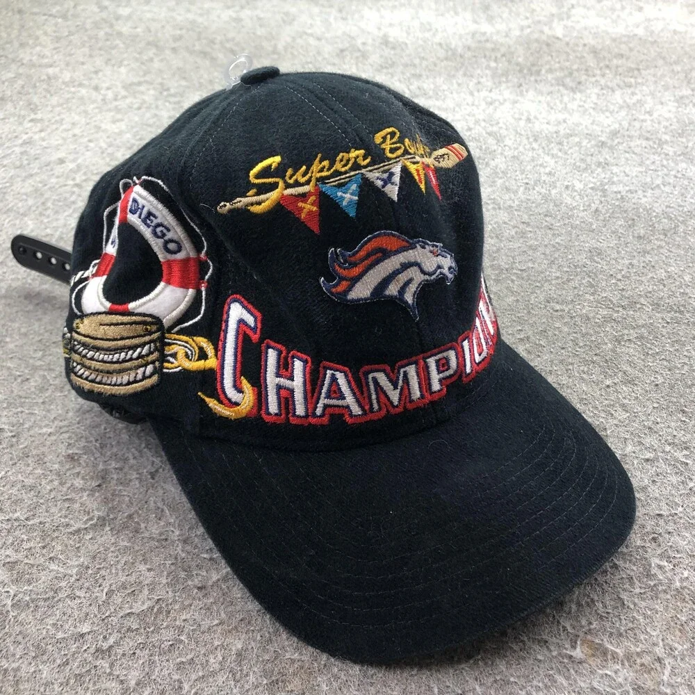 Vintage Denver Broncos Hat Cap Snap Back Mens One Size NFL Super Bowl XXXII